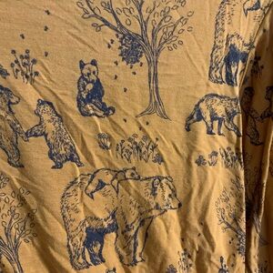 Quinn Mustard and brown Shirt with bears.